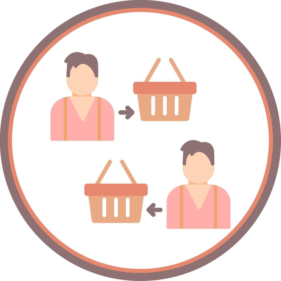 Reseller Flat Circle Icon vector