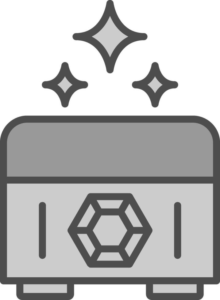 Treasure Chest Line Filled Greyscale Icon Design vector