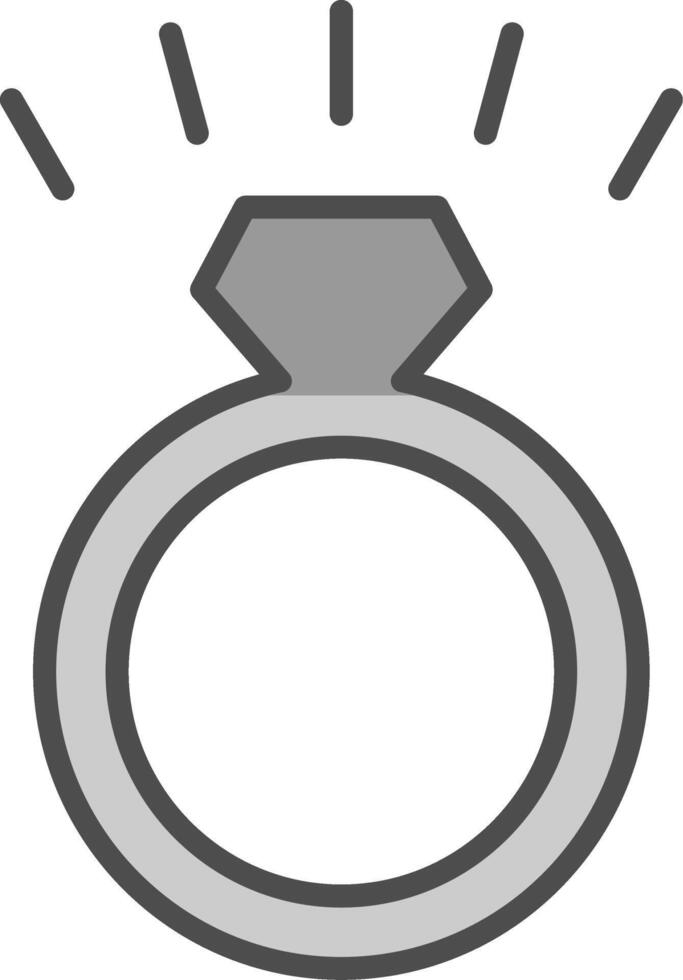Diamond Ring Line Filled Greyscale Icon Design vector