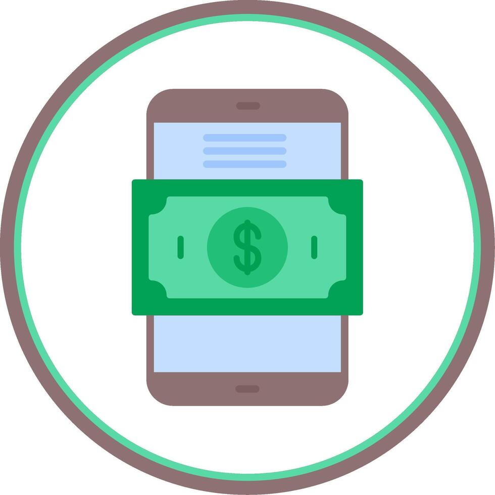 Mobile Payment Flat Circle Icon vector