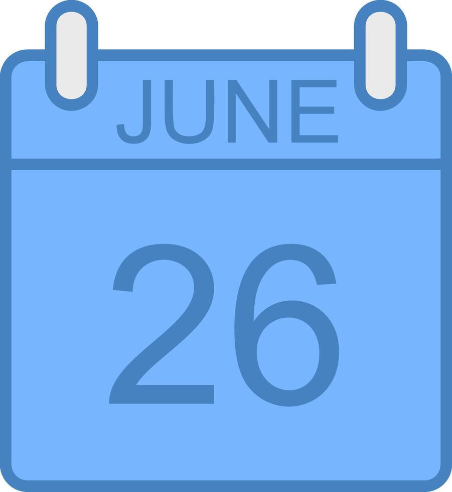 June Line Filled Blue Icon vector