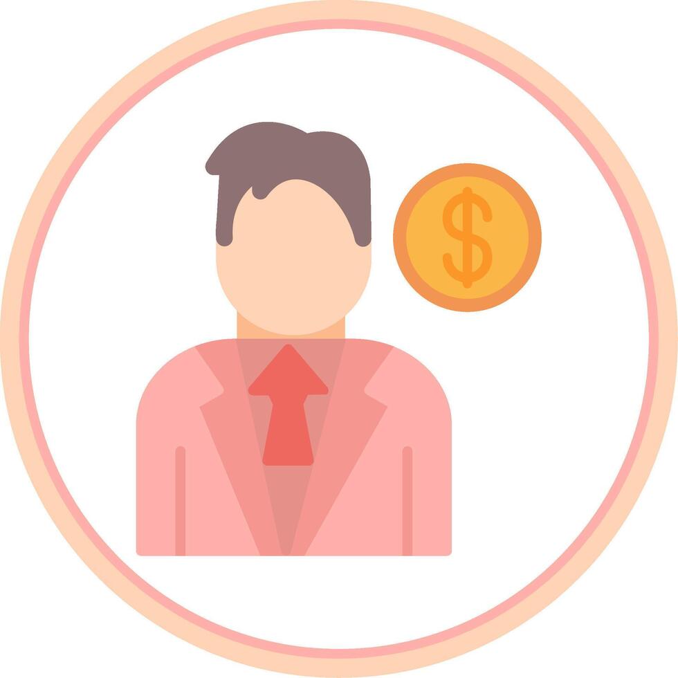 Marketer Flat Circle Icon vector