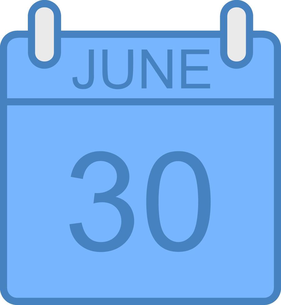 June Line Filled Blue Icon vector