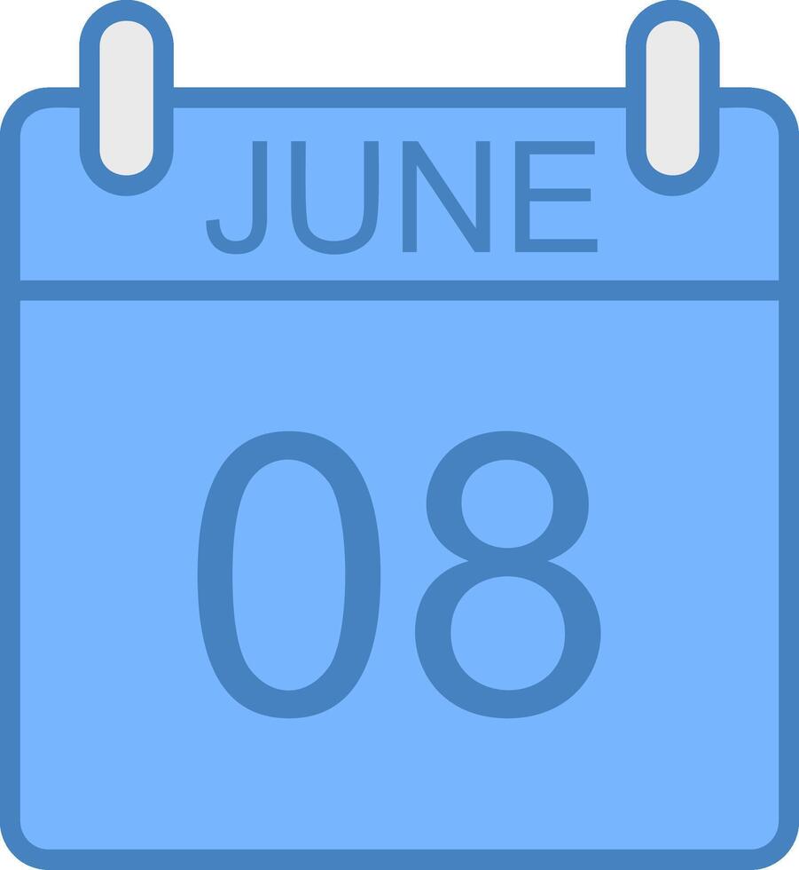 June Line Filled Blue Icon vector