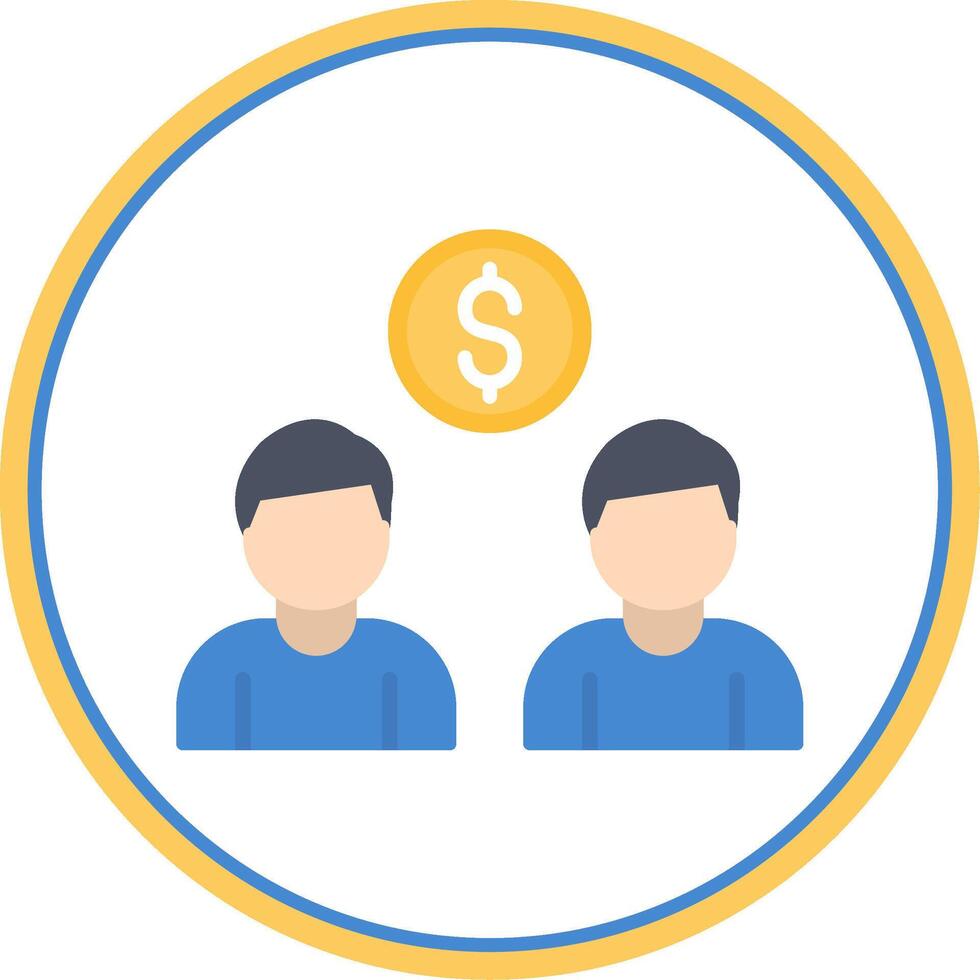 Partners Flat Circle Icon vector