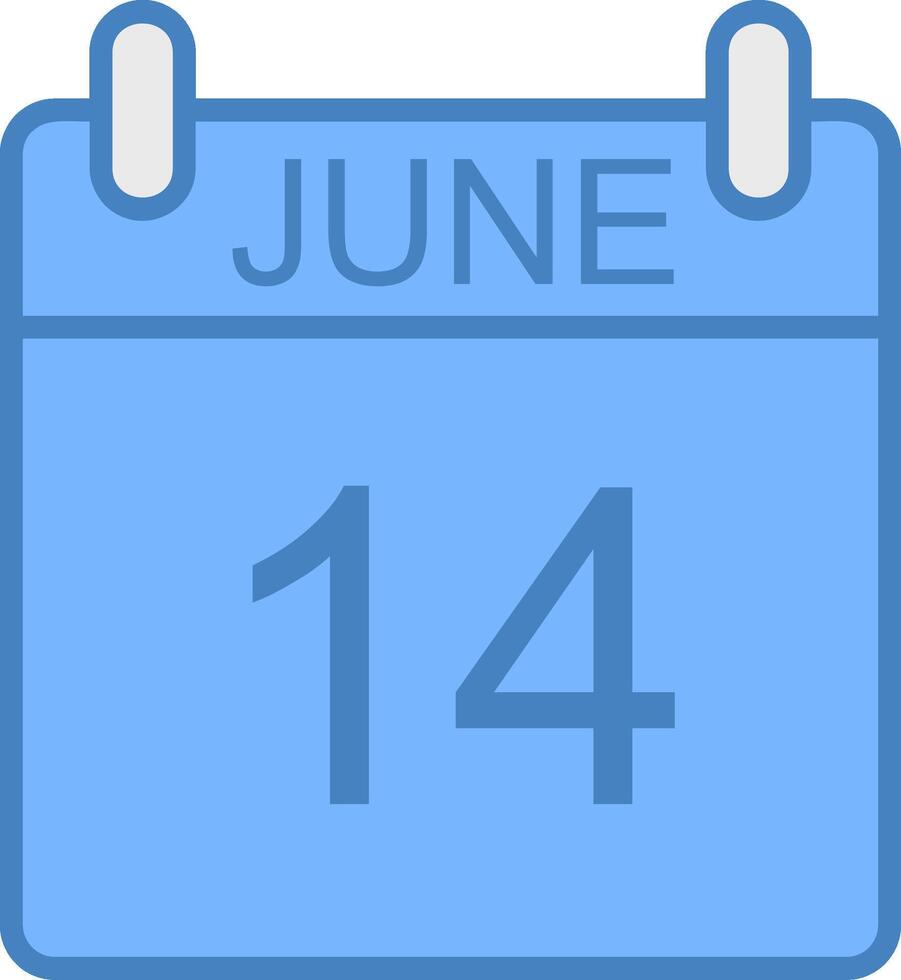 June Line Filled Blue Icon vector