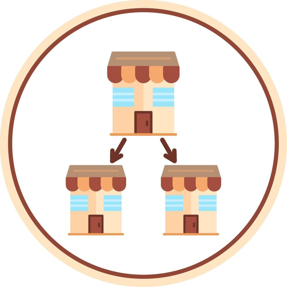 Chain Store Flat Circle Icon vector