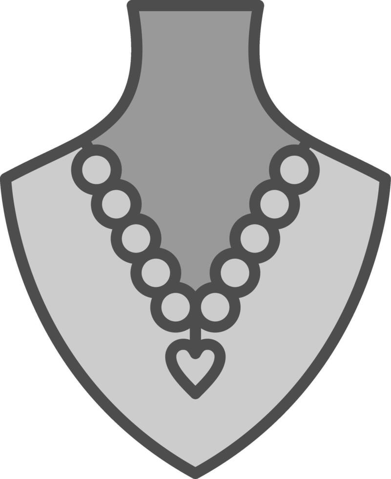 Pearl Necklace Line Filled Greyscale Icon Design vector