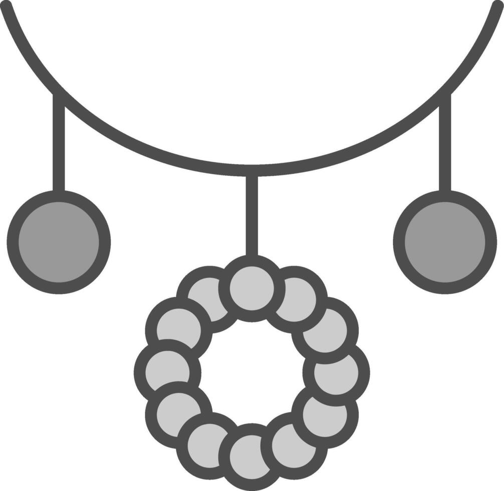 Necklace Line Filled Greyscale Icon Design vector