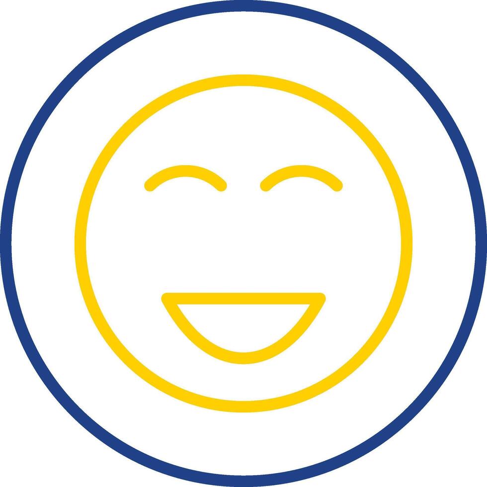 Happy Line Two Colour Icon Design vector