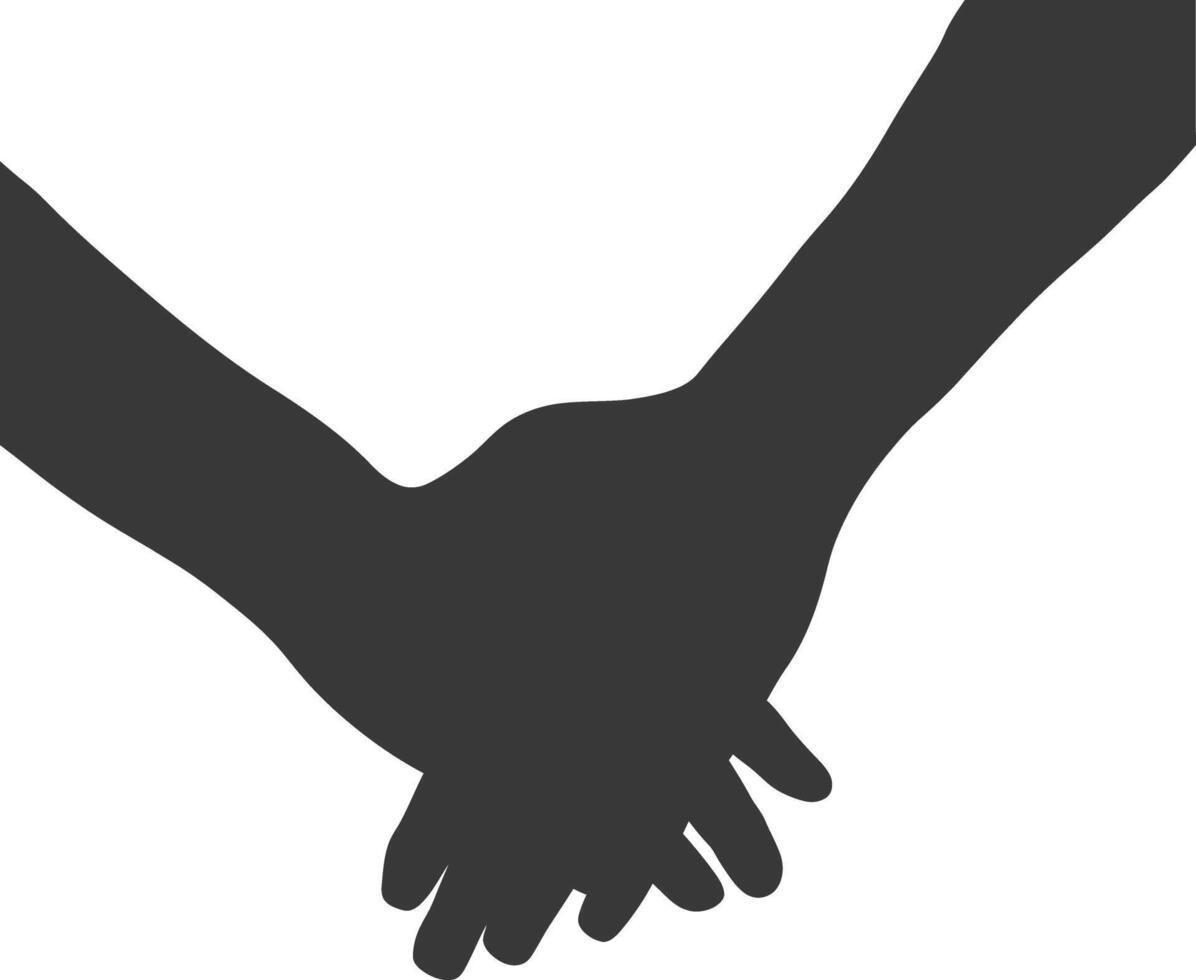 Silhouette Joining Hands holding in Harmony and Peace Between Races vector