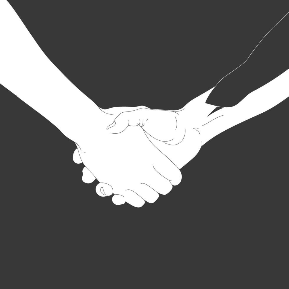 Silhouette Joining Hands holding in Harmony and Peace Between Races vector