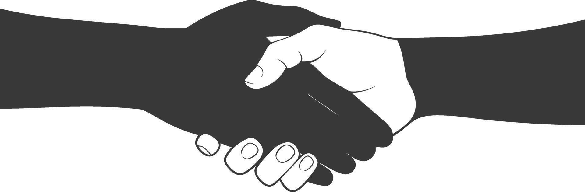 Silhouette Joining Hands holding in Harmony and Peace Between Races vector