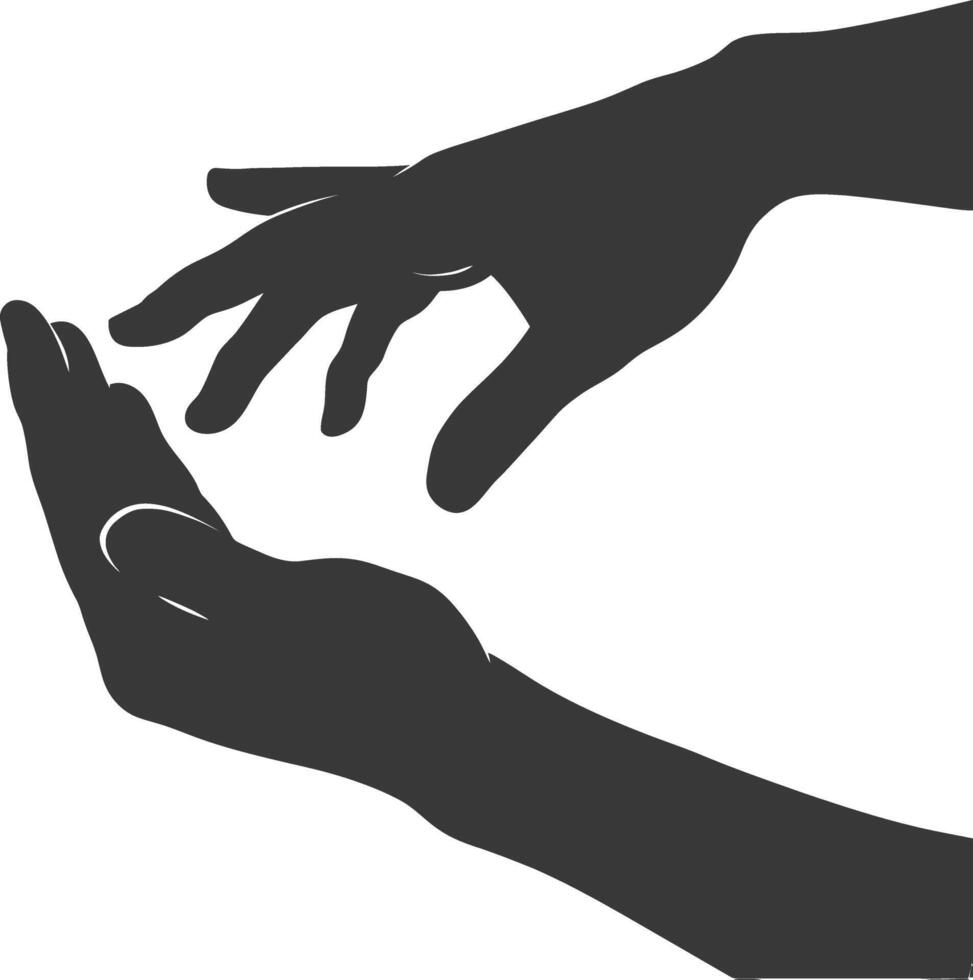 Silhouette Joining Hands holding in Harmony and Peace Between Races vector