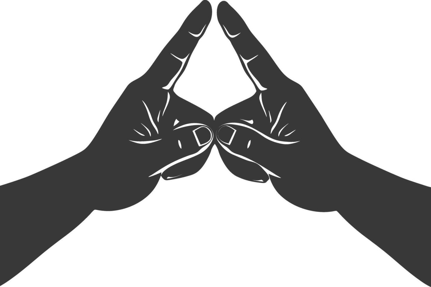 Silhouette Joining Hands holding in Harmony and Peace Between Races vector