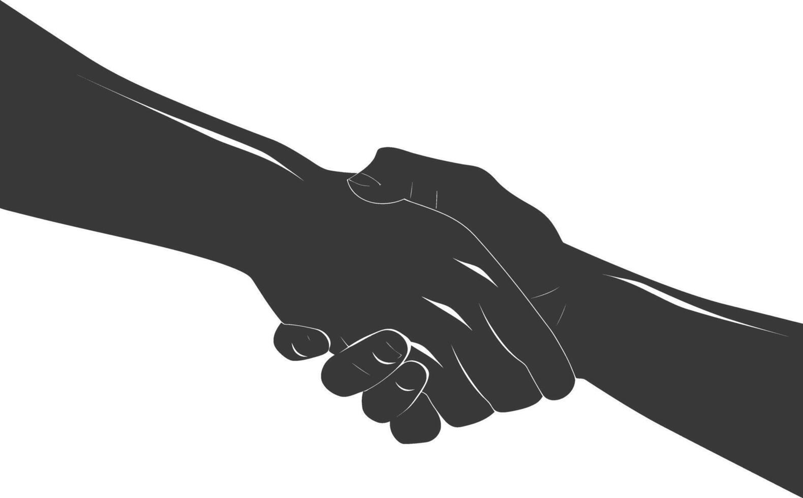 Silhouette Joining Hands holding in Harmony and Peace Between Races vector
