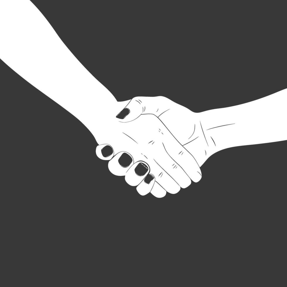 Silhouette Joining Hands holding in Harmony and Peace Between Races vector