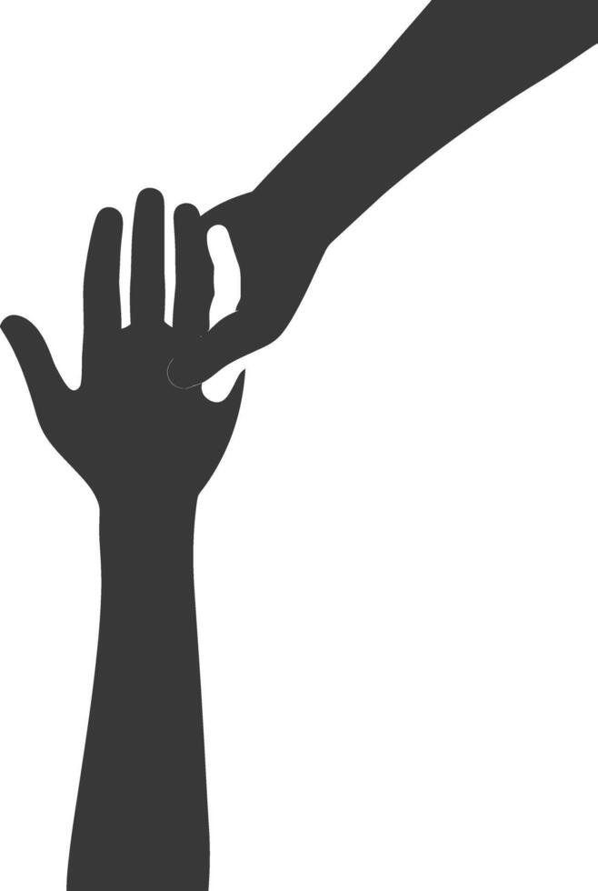 Silhouette Joining Hands holding in Harmony and Peace Between Races vector