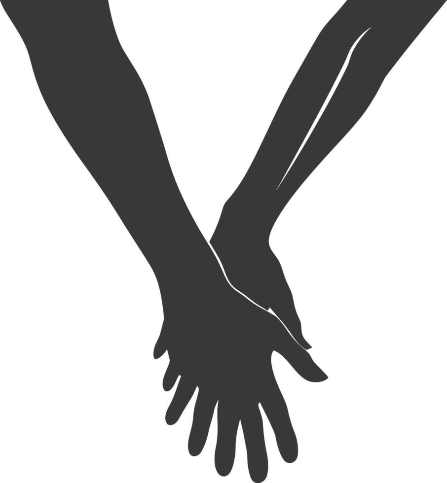 Silhouette Joining Hands holding in Harmony and Peace Between Races vector