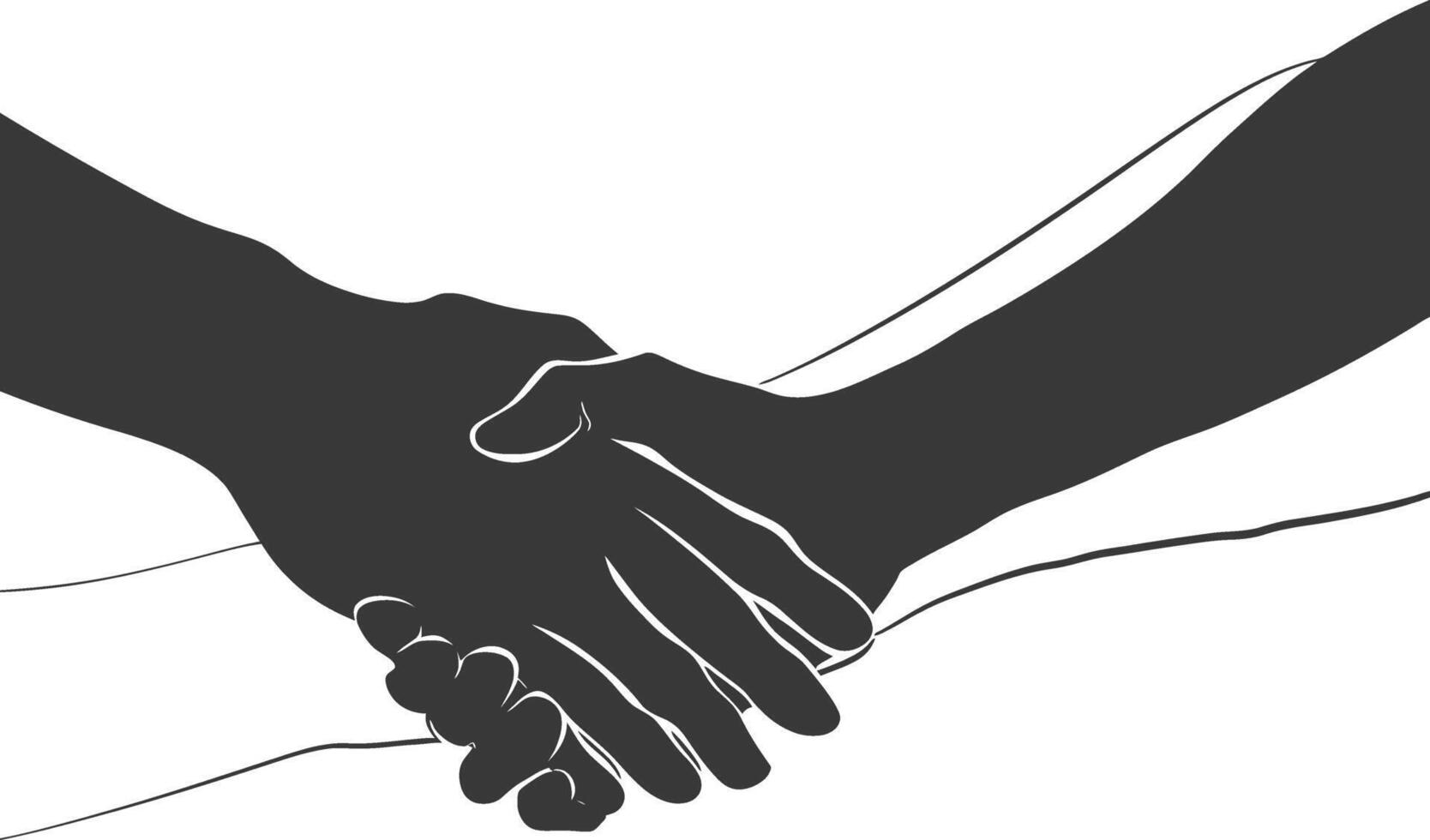 Silhouette Joining Hands holding in Harmony and Peace Between Races vector