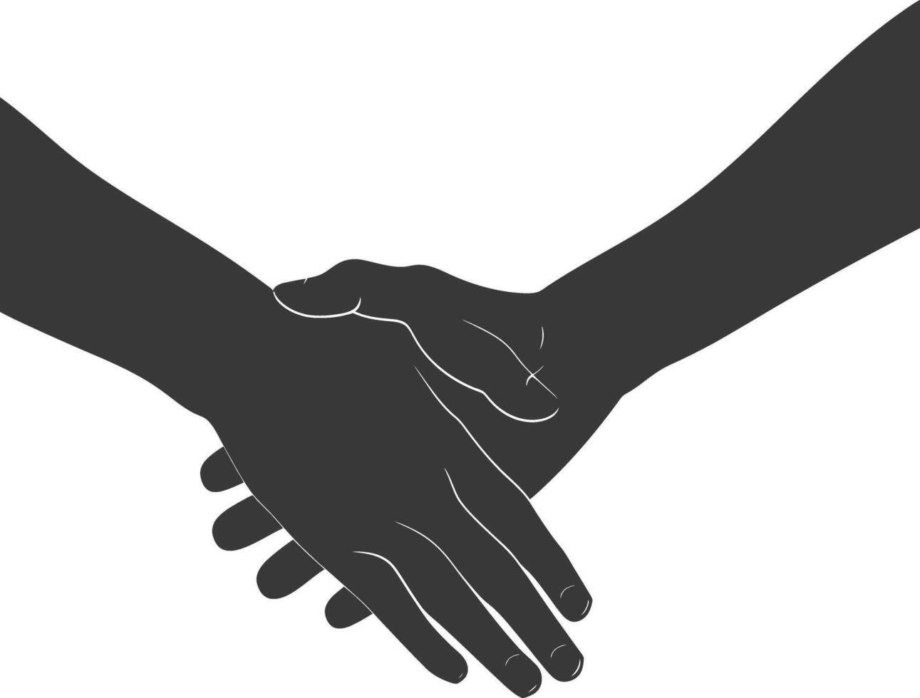 Silhouette Joining Hands holding in Harmony and Peace Between Races vector