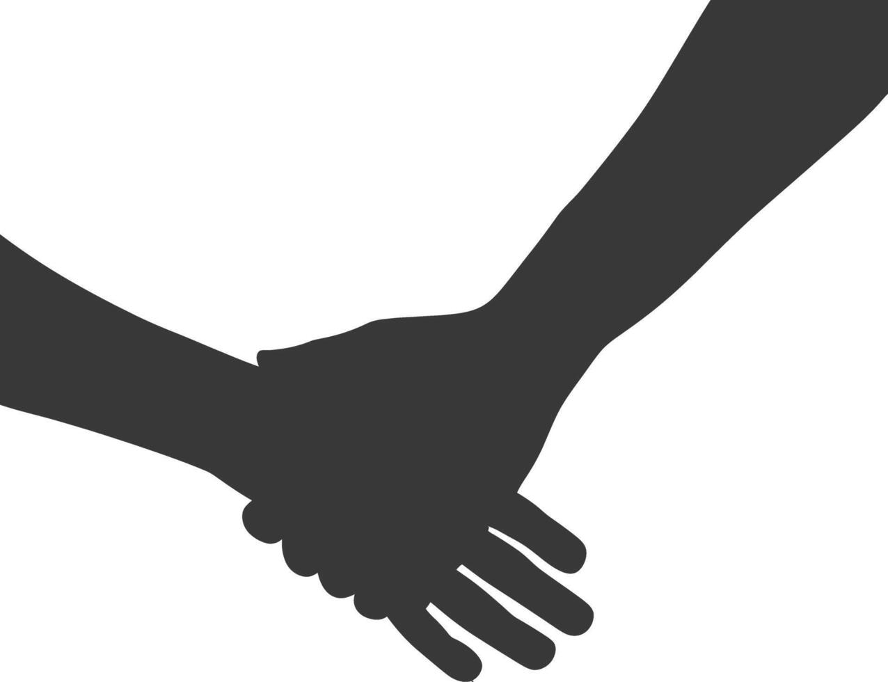 Silhouette Joining Hands holding in Harmony and Peace Between Races vector