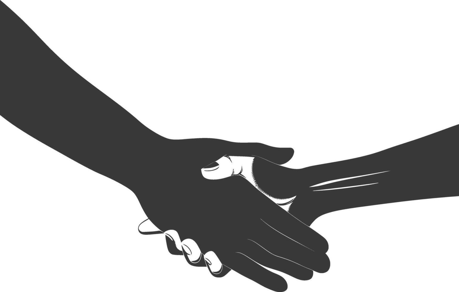 Silhouette Joining Hands holding in Harmony and Peace Between Races vector