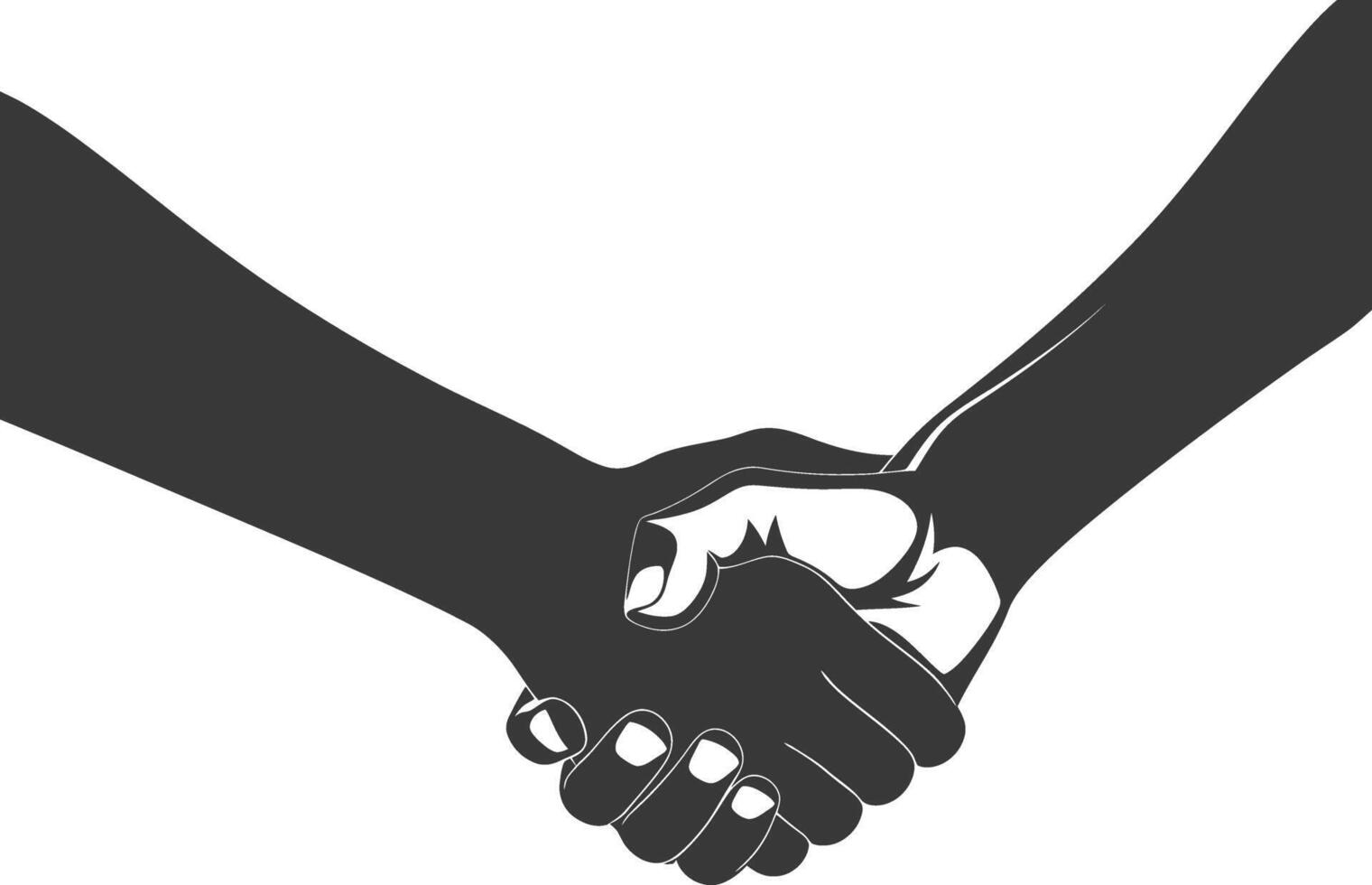 Silhouette Joining Hands holding in Harmony and Peace Between Races vector