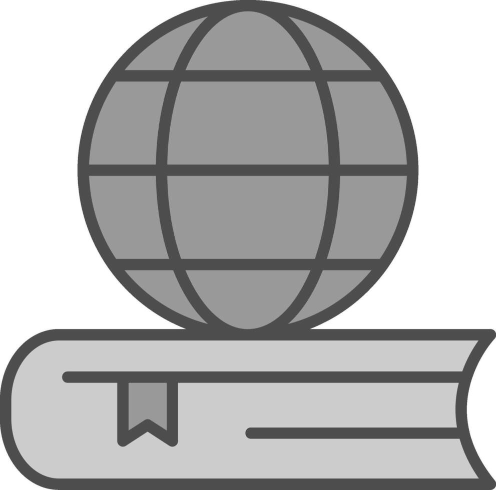 Global Education Line Filled Greyscale Icon Design vector