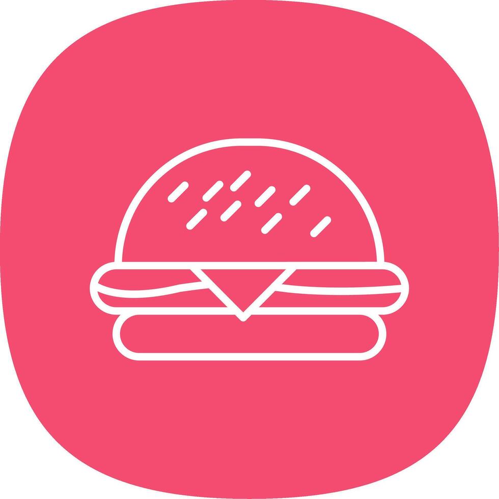 hamburguesa línea curva icono diseño vector