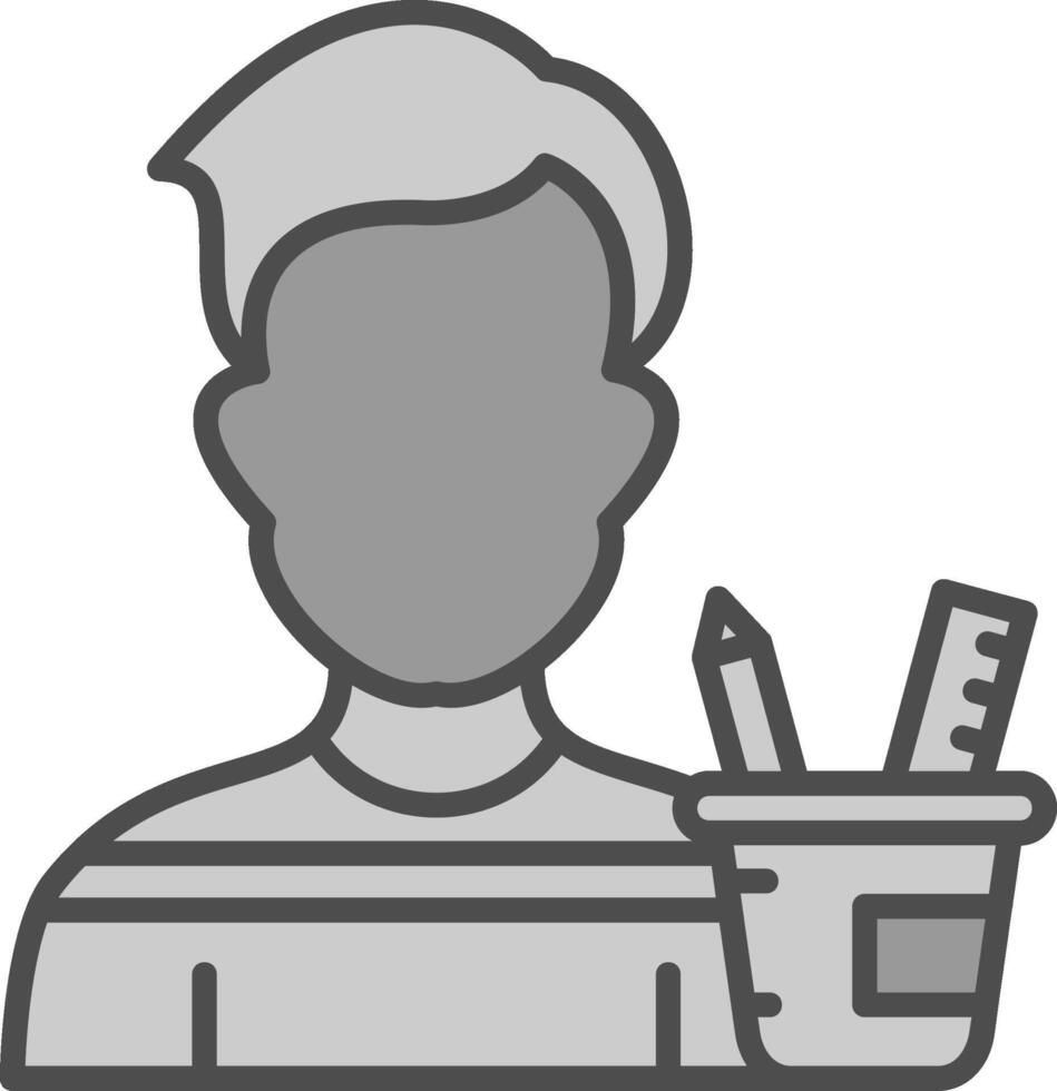 Professor Line Filled Greyscale Icon Design vector