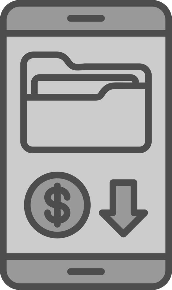 Mobile App Line Filled Greyscale Icon Design vector