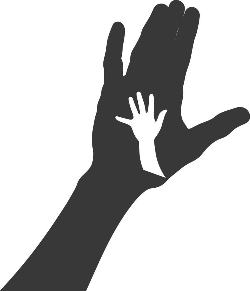 Silhouette Joining Hands holding in Harmony and Peace Between Races vector