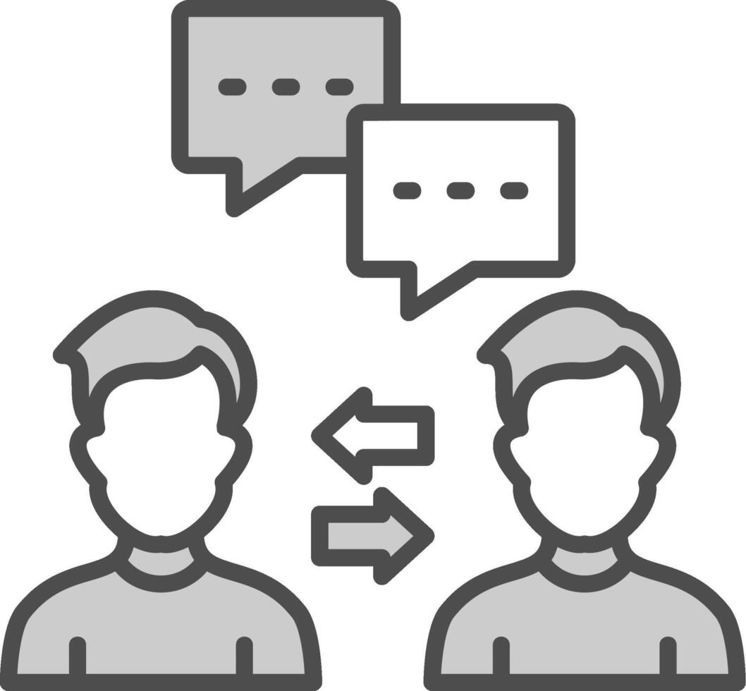 Communication Line Filled Greyscale Icon Design vector