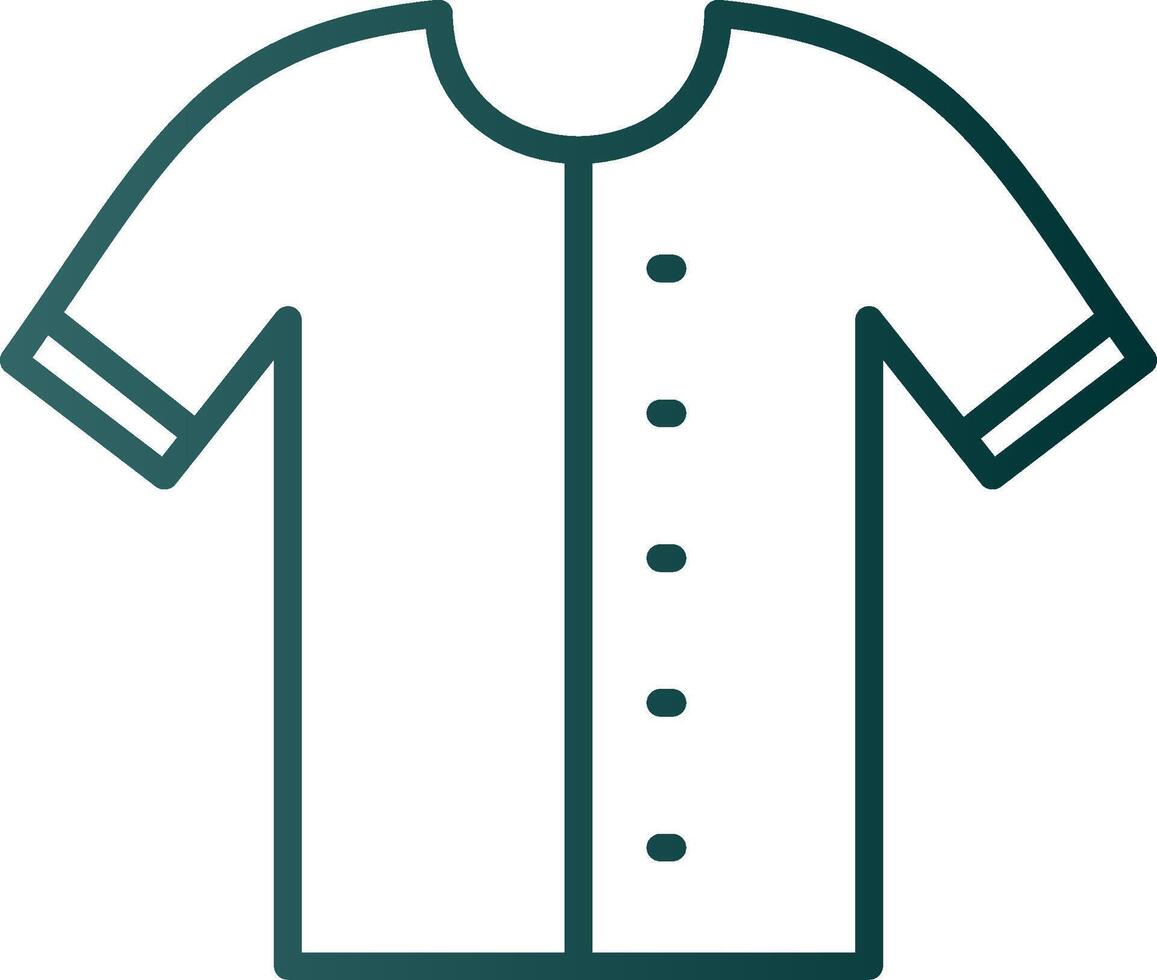 icono de gradiente de línea de camisa vector