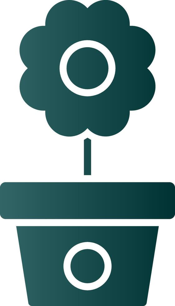 Flower Pot Glyph Gradient Icon vector