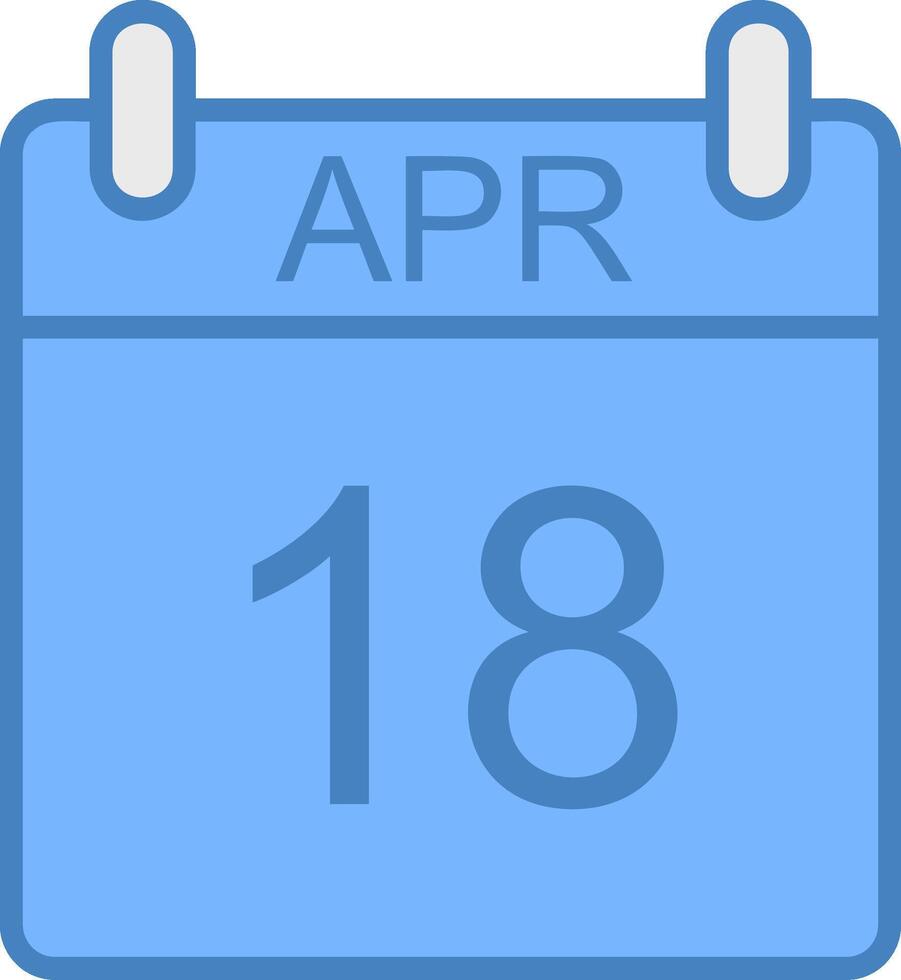 April Line Filled Blue Icon vector