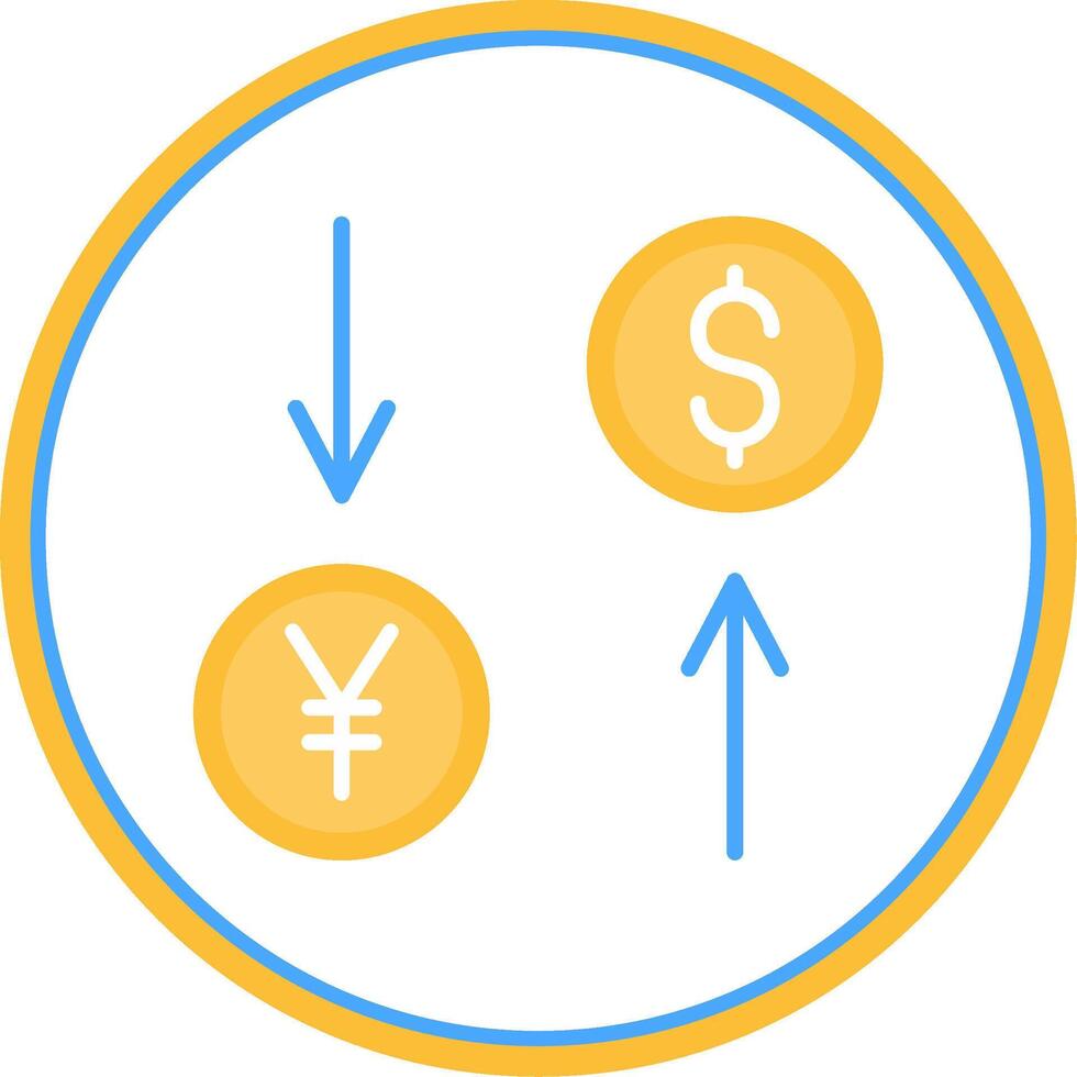 Exchange Rate Flat Circle Icon vector