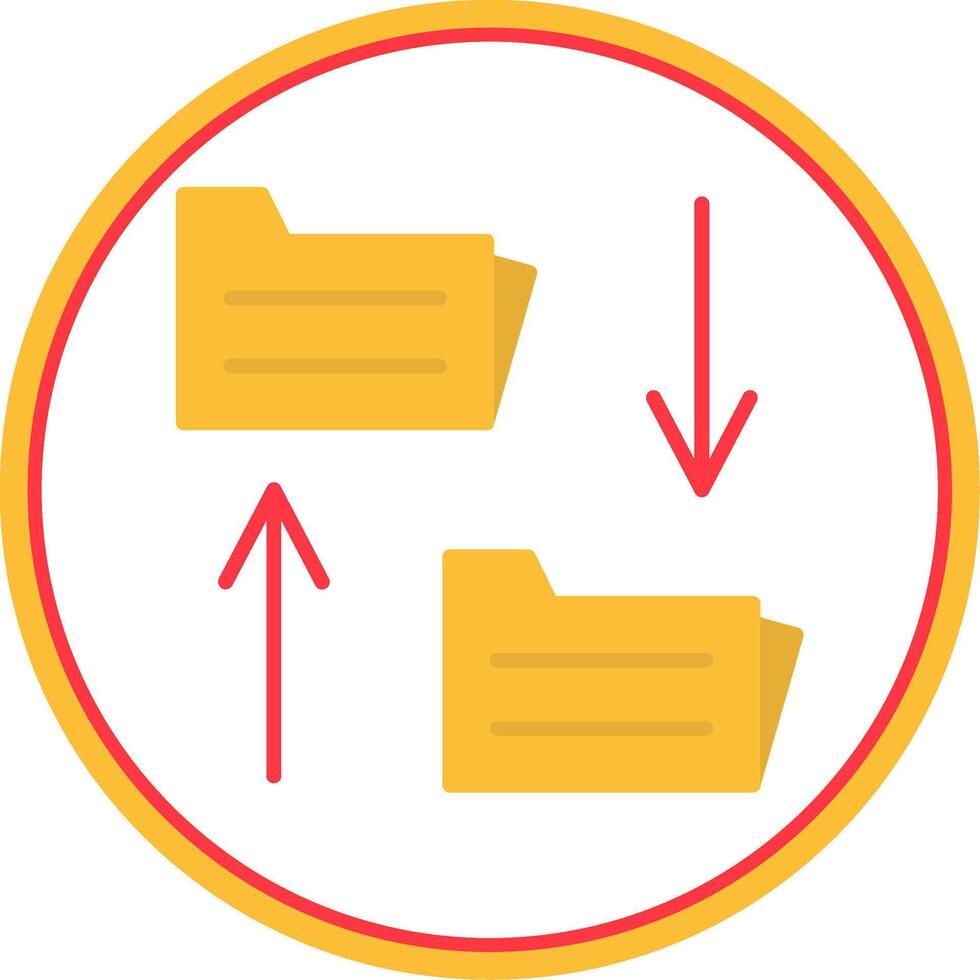 File Sharing Flat Circle Icon vector