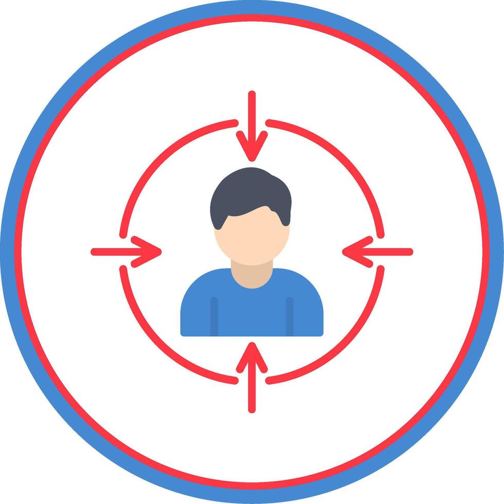 Target Audiences Flat Circle Icon vector