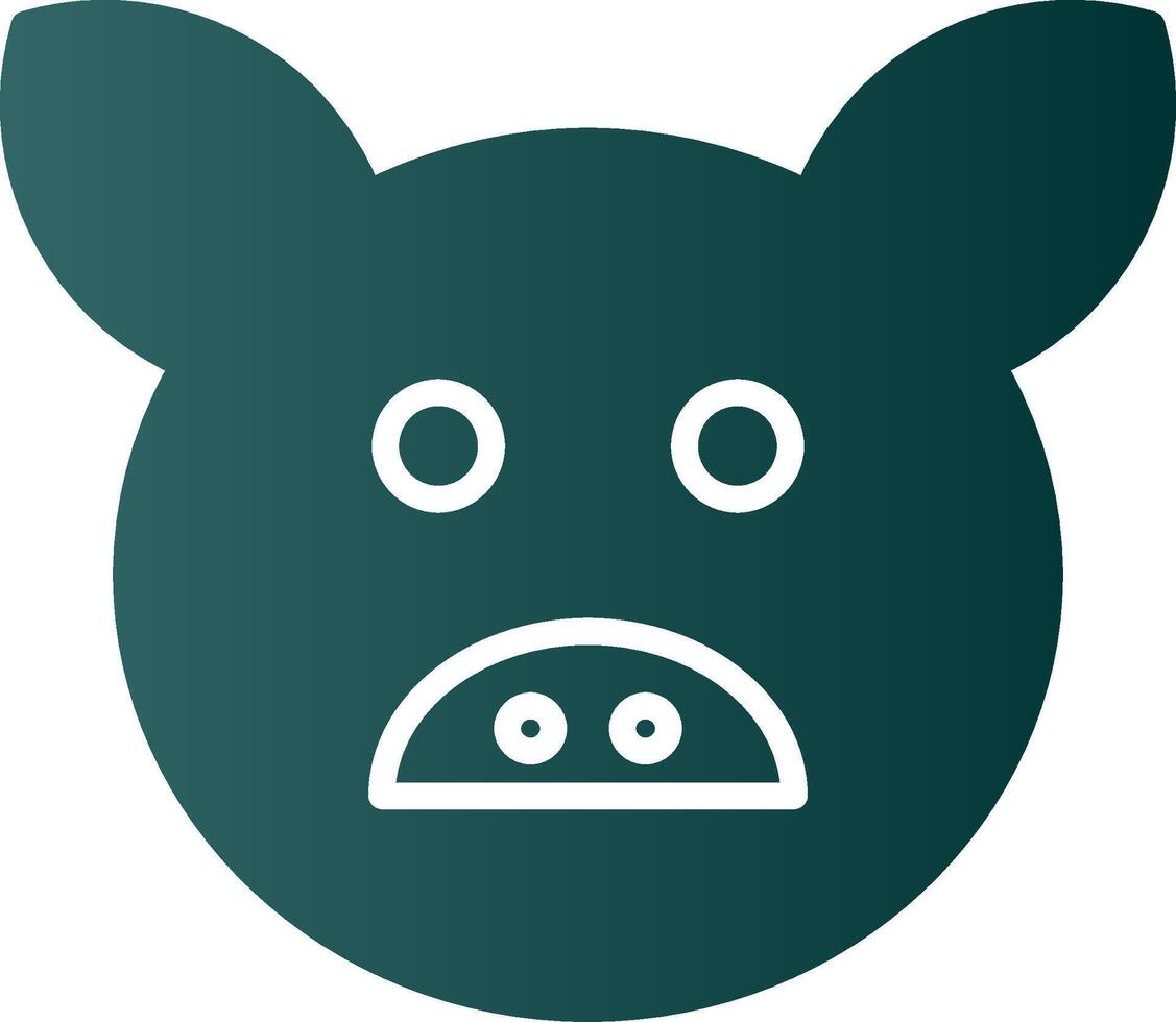 Pig Glyph Gradient Icon vector