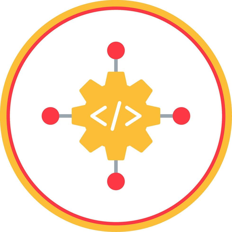 Code Management Flat Circle Icon vector