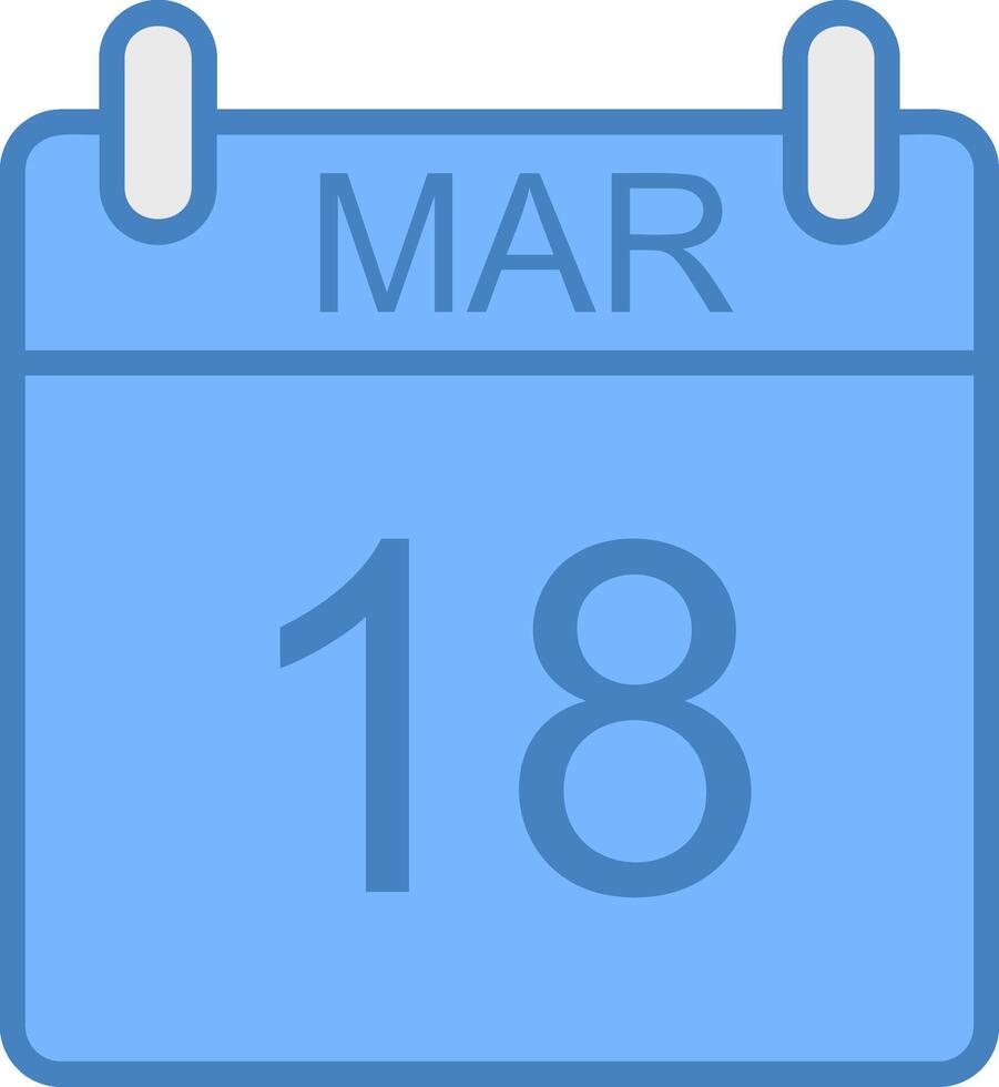 March Line Filled Blue Icon vector