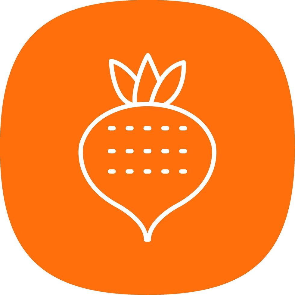 Turnip Line Curve Icon Design vector