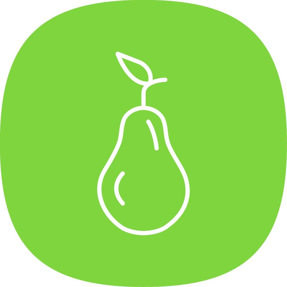 Pear Line Curve Icon Design vector