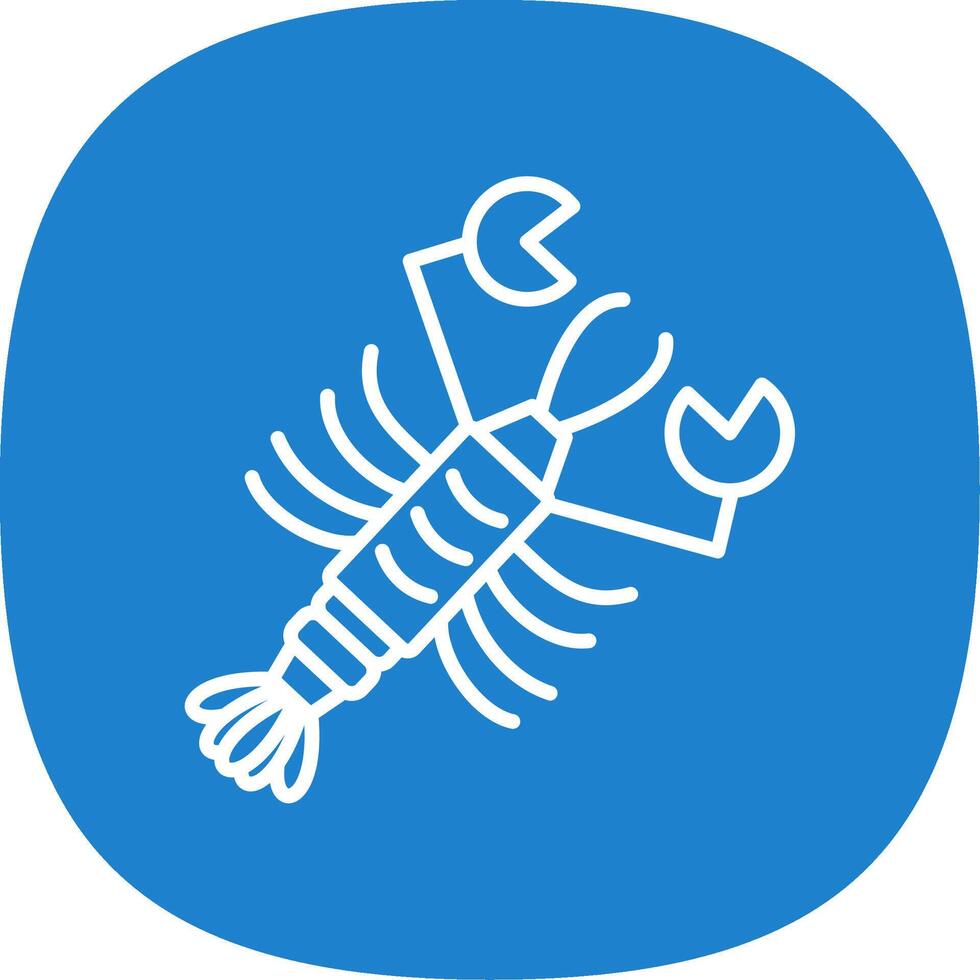 Lobster Line Curve Icon Design vector