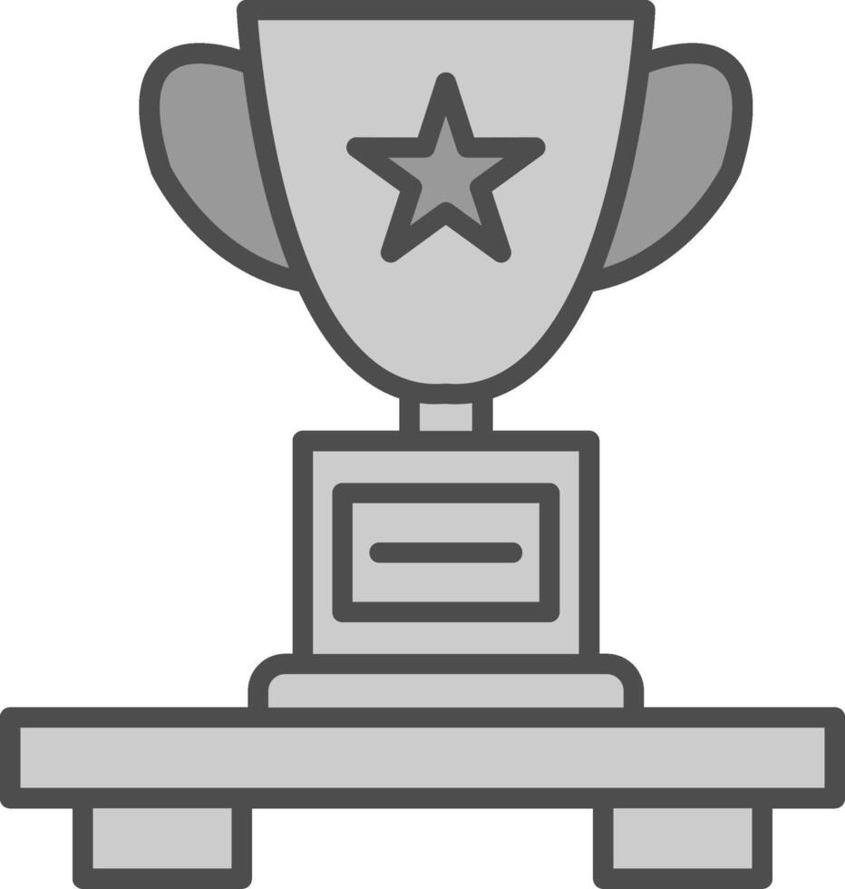 Trophy Line Filled Greyscale Icon Design vector