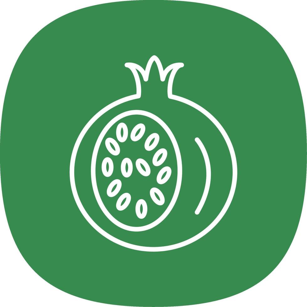 Pomegranate Line Curve Icon Design vector