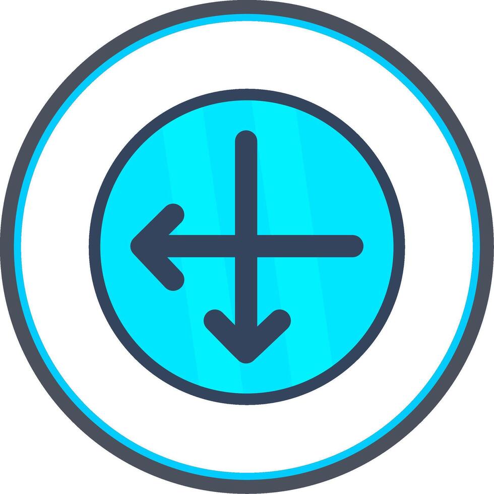 Intersect Flat Circle Icon vector
