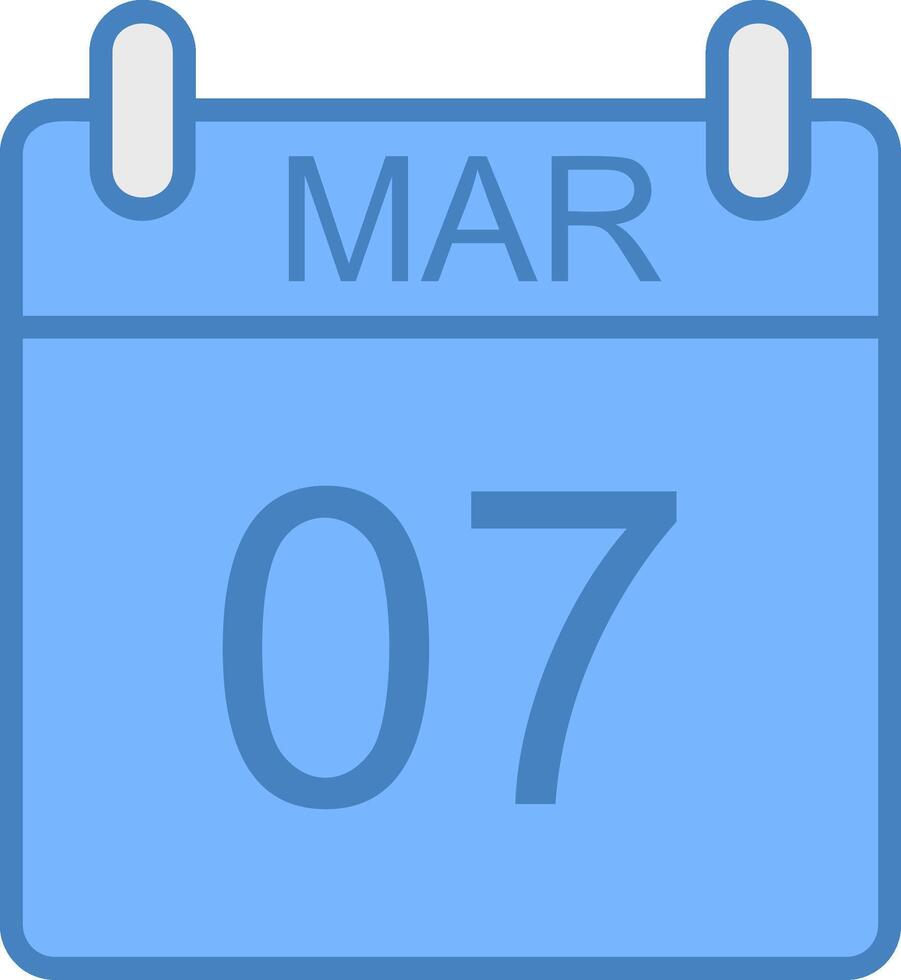 March Line Filled Blue Icon vector
